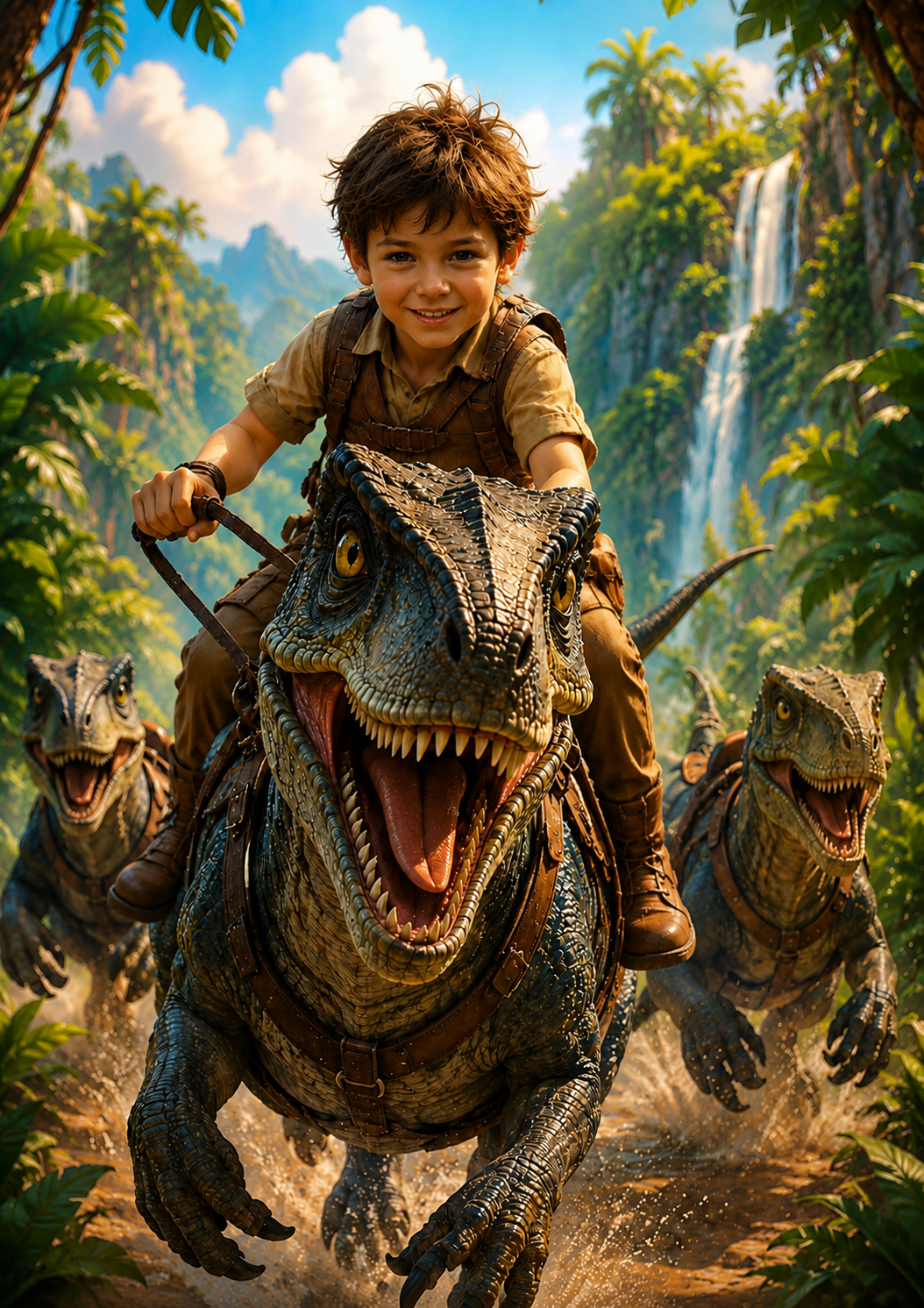 Dino rider boy